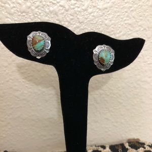 Turquoise sterling silver stud earrings